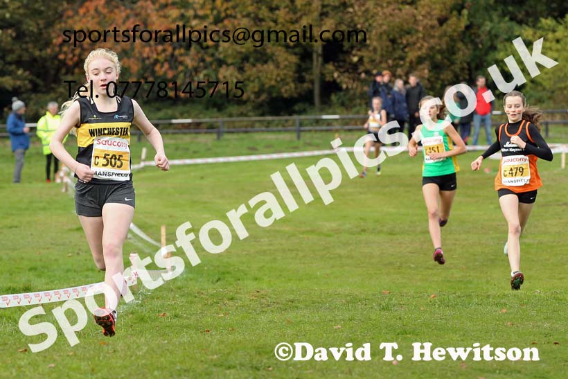 Girls under-13s 2021 National Cross Country Relays, Berry Hill Park, Mansfield. Photo: David T. Hewitson/Sports for All Pics